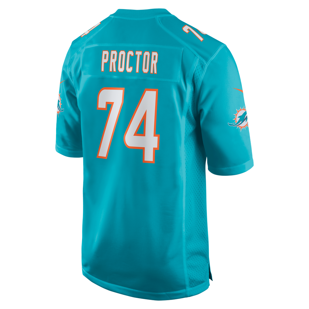 Kadyn Proctor Miami Dolphins Team Jersey - Aqua