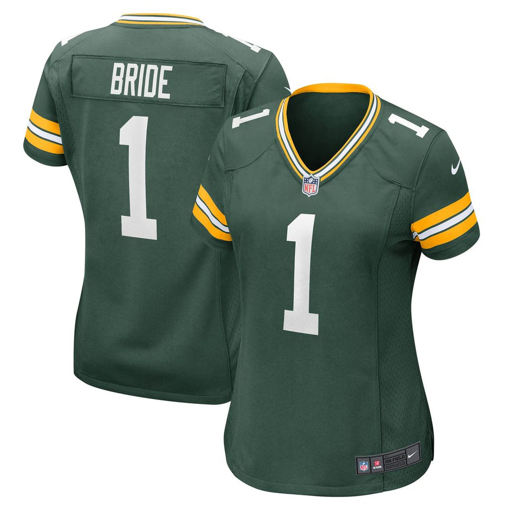 Number 1 Bride Green Bay Packers Women's Jersey - Green