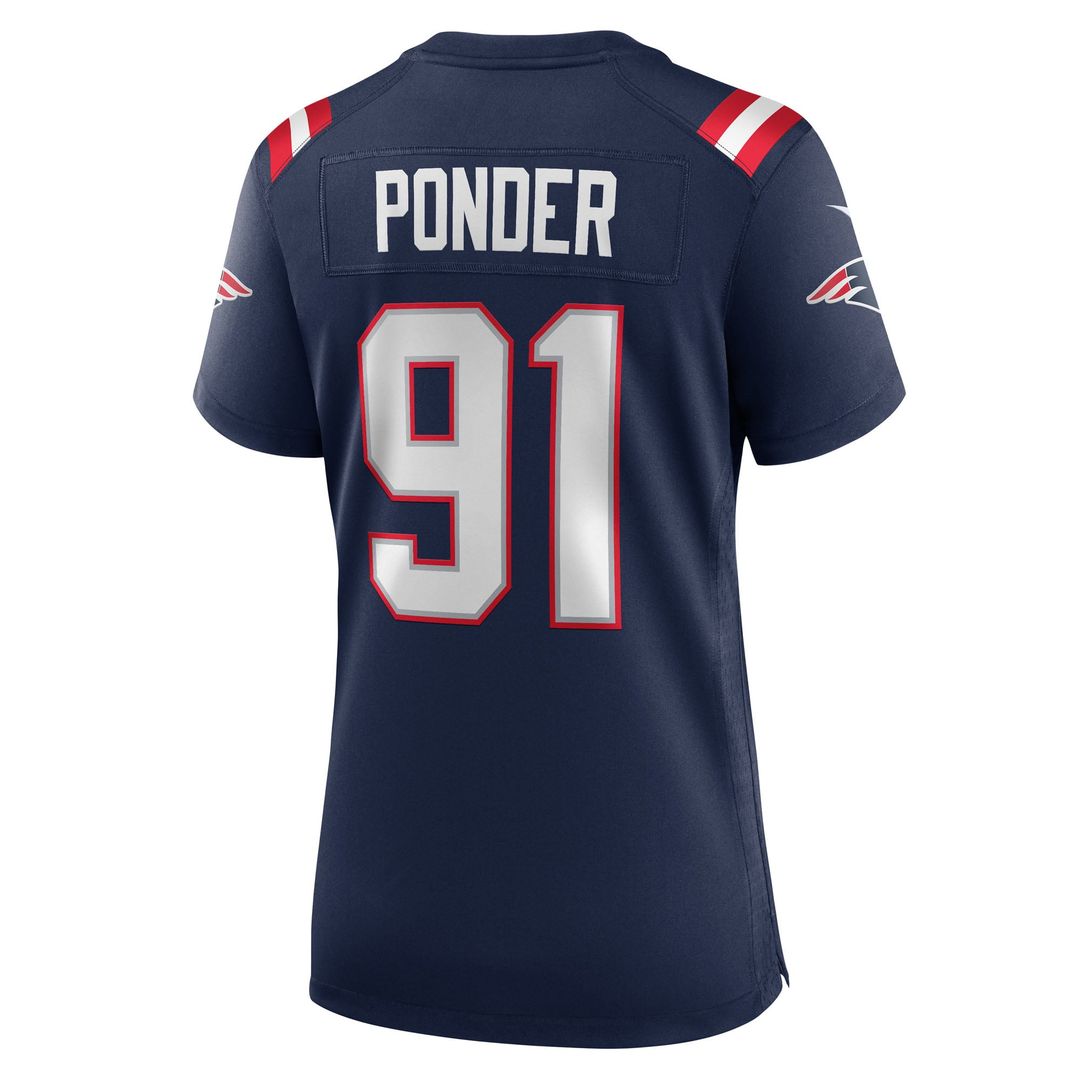 Elijah Ponder New England Patriots Women's Team Jersey - Navy