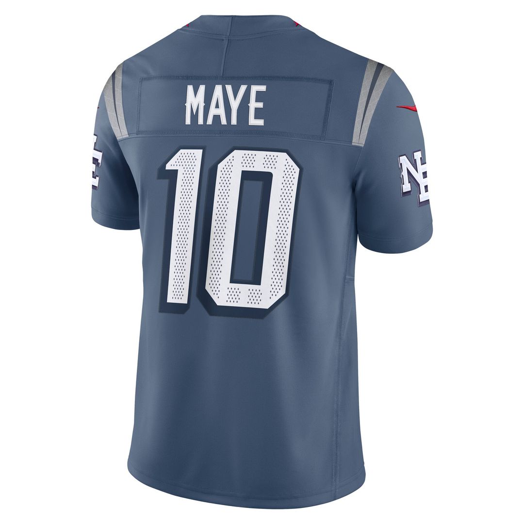 Drake Maye New England Patriots Rivalries Collection Stitched Jersey - Blue