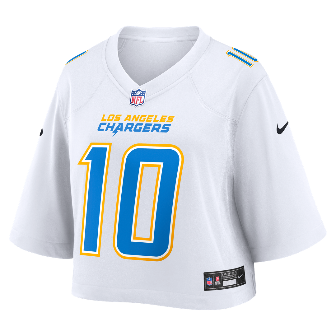 Justin Herbert Los Angeles Chargers Women's Cropped Fashion Jersey - White