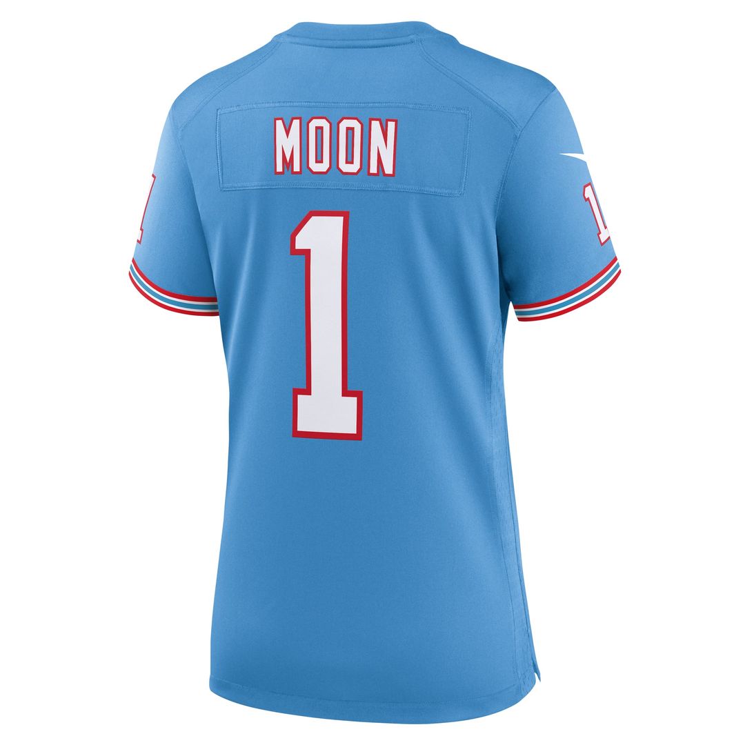 Warren Moon Tennessee Titans Women's Oilers Throwback Retired Player Jersey - Light Blue