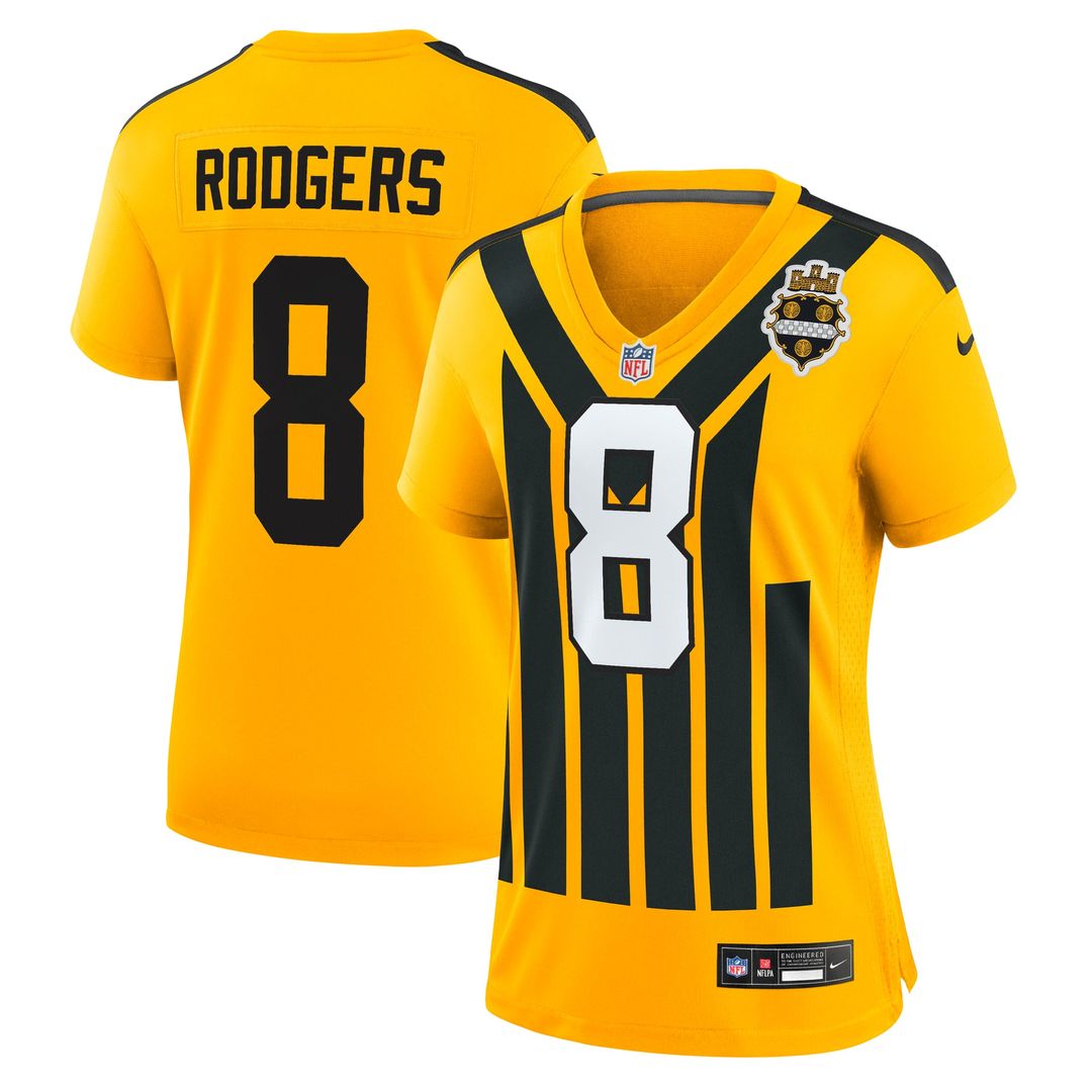 Aaron Rodgers Pittsburgh Steelers Women's Alternate 1933 Throwback Jersey - Gold