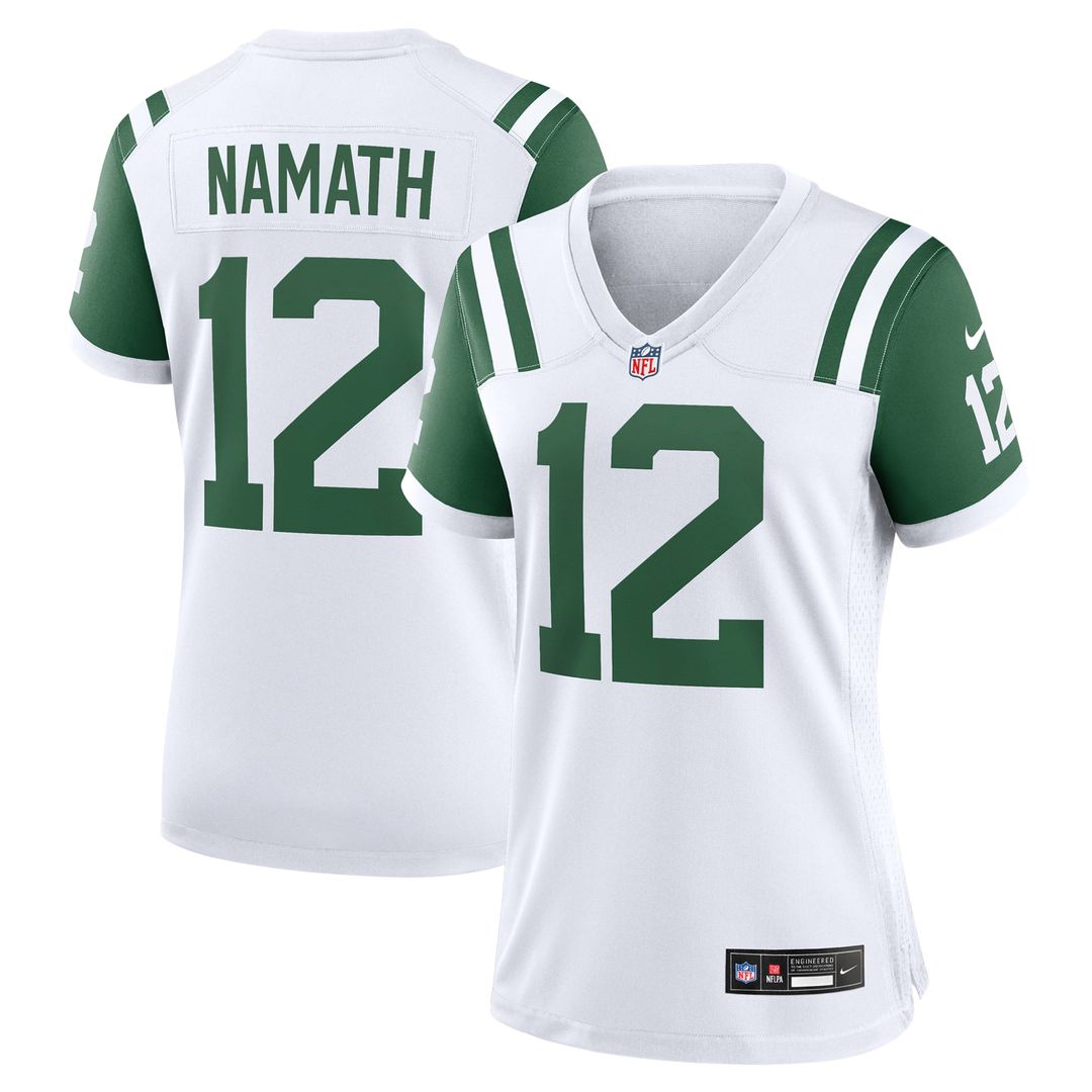Joe Namath New York Jets Women's Classic Alternate Retired Player Jersey - White