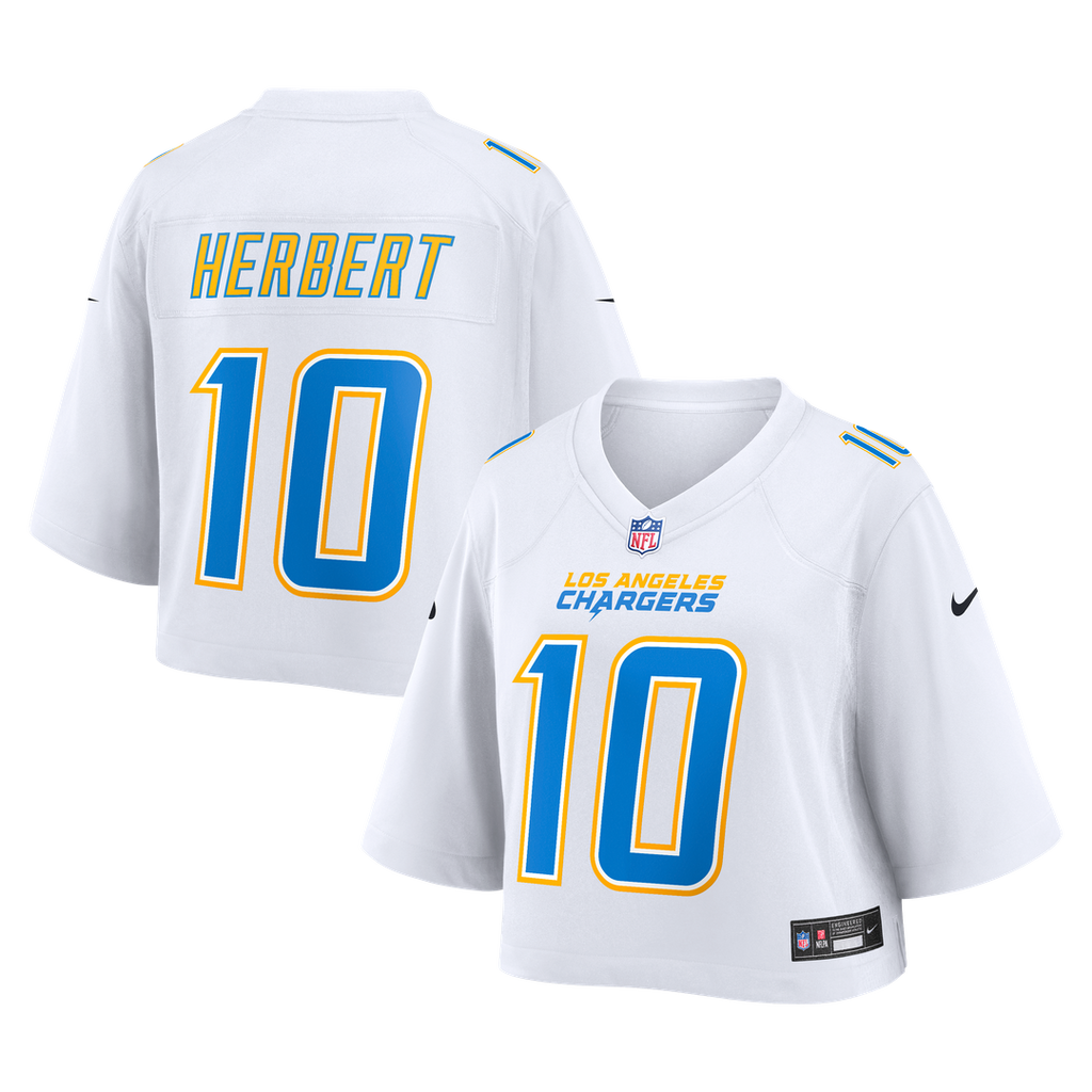 Justin Herbert Los Angeles Chargers Women's Cropped Fashion Jersey - White