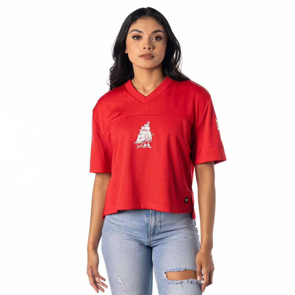 Tampa Bay Buccaneers Women's Alternate V-Neck Fashion Jersey T-Shirt - Red