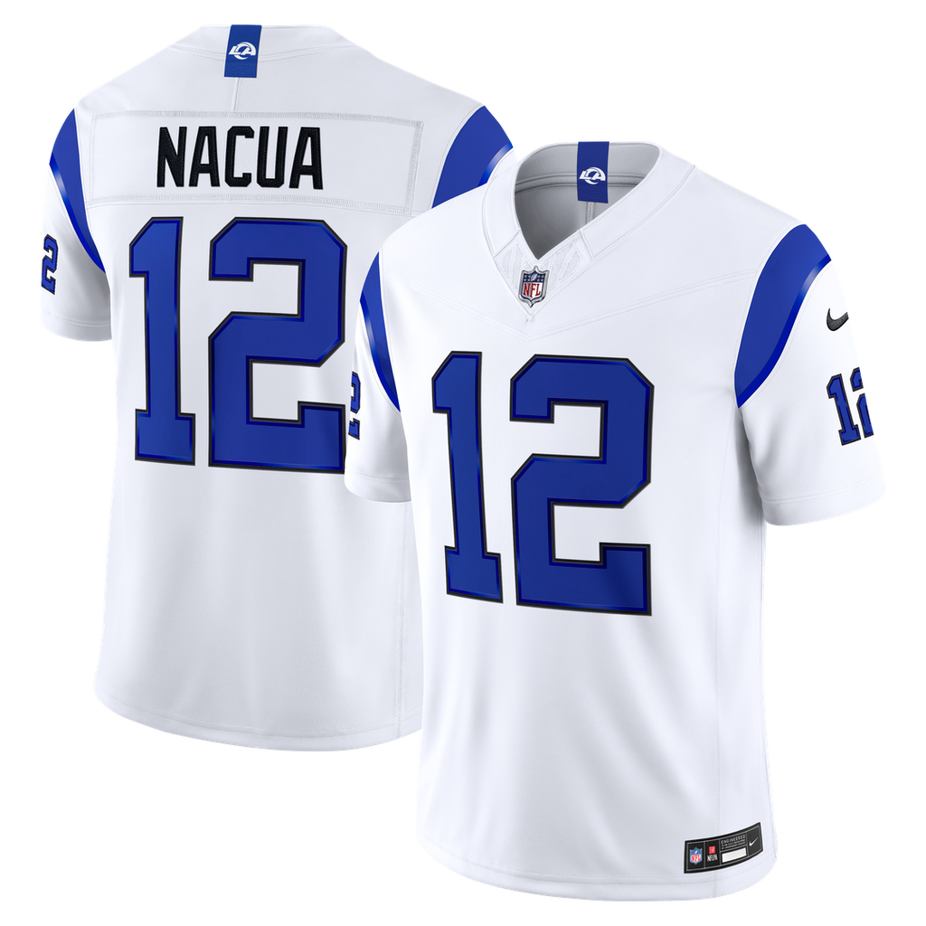 Puka Nacua Los Angeles Rams Fearsome White Stitched Jersey