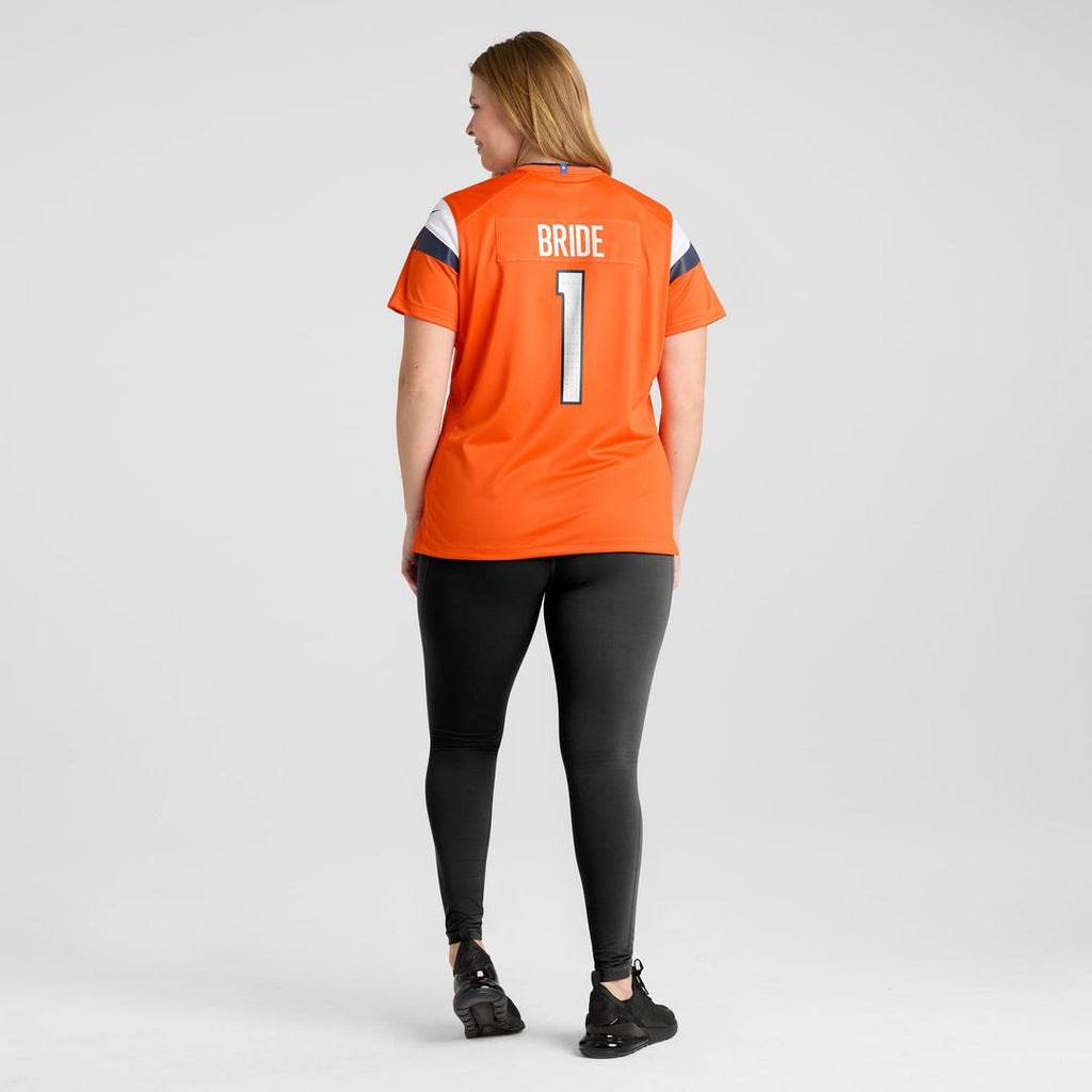 Number 1 Bride Denver Broncos Women's Jersey - Orange