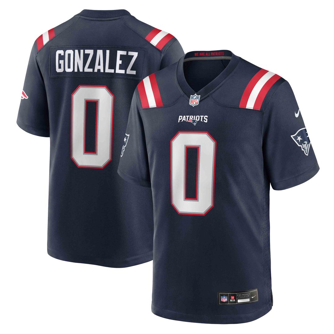 Christian Gonzalez New England Patriots Team Jersey - Navy