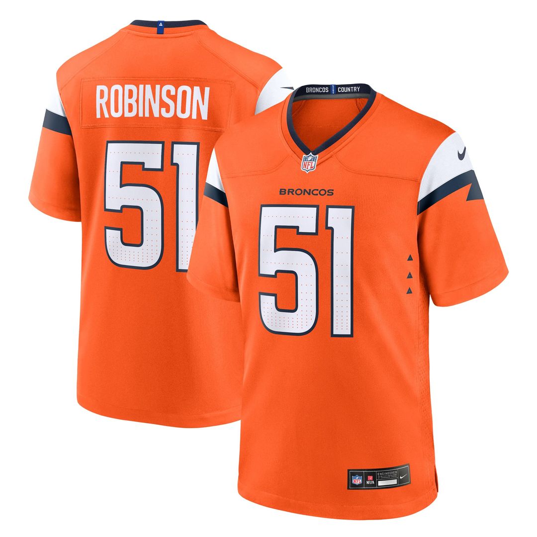Que Robinson Denver Broncos Team Jersey - Orange