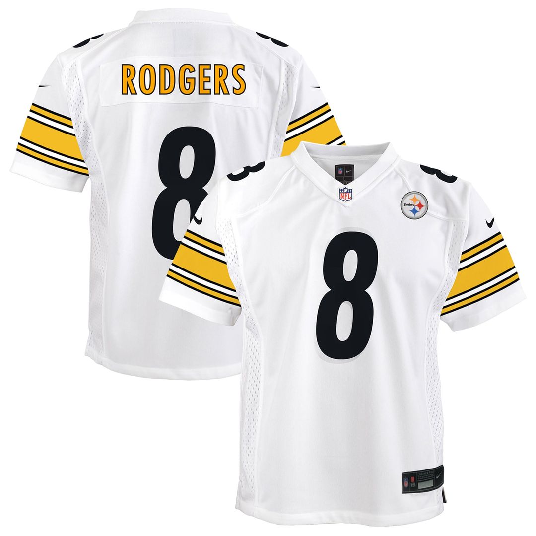 Aaron Rodgers Pittsburgh Steelers Youth Jersey – White