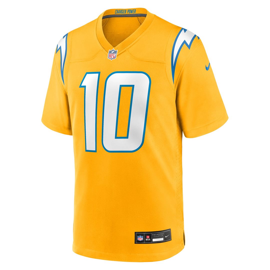 Justin Herbert Los Angeles Chargers Alternate Charger Power Jersey - Gold