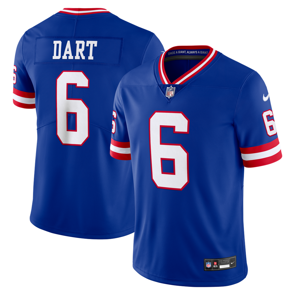 Jaxson Dart New York Giants Vintage White Stitched Jersey - White