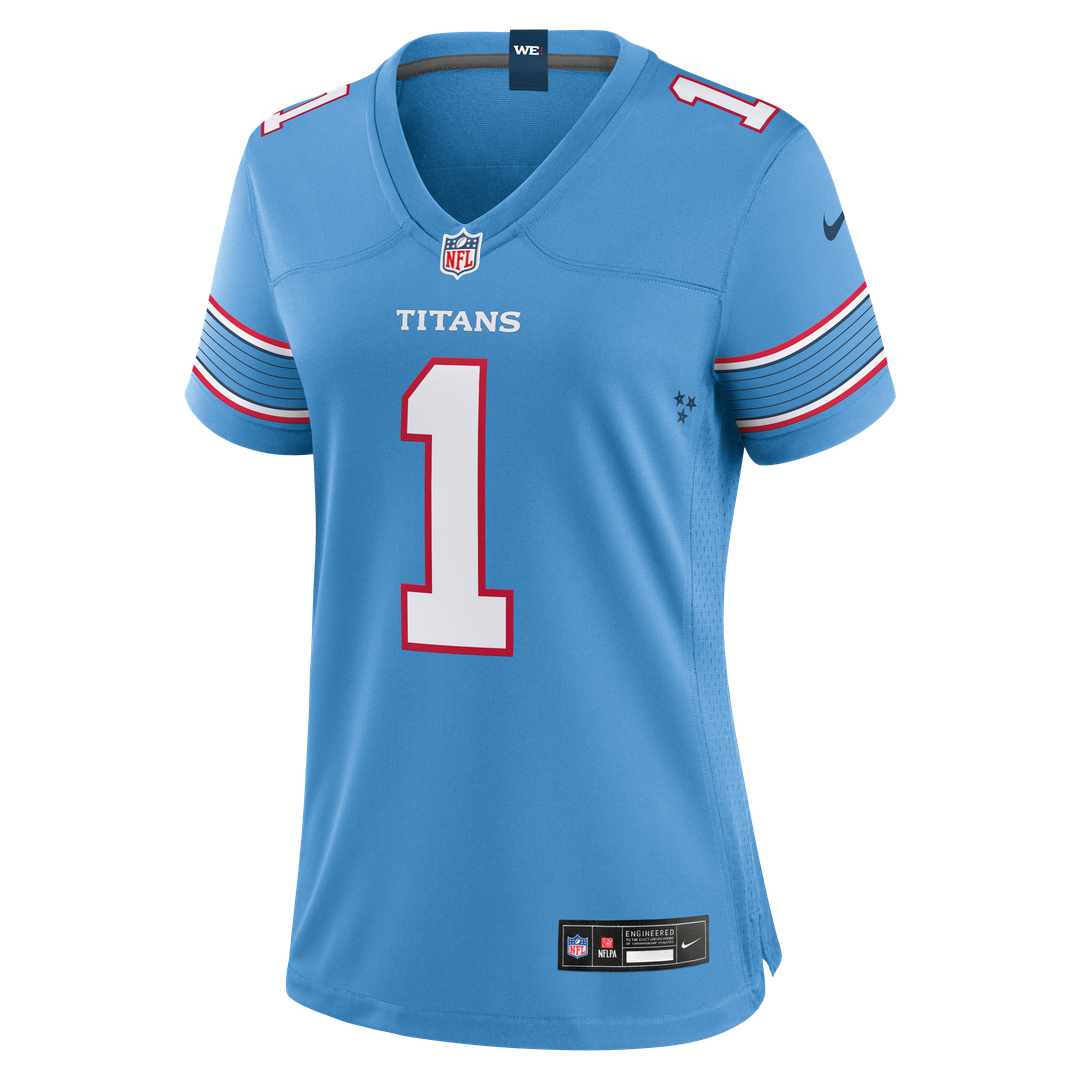 Cameron Ward Tennessee Titans Women's Jersey - Light Blue