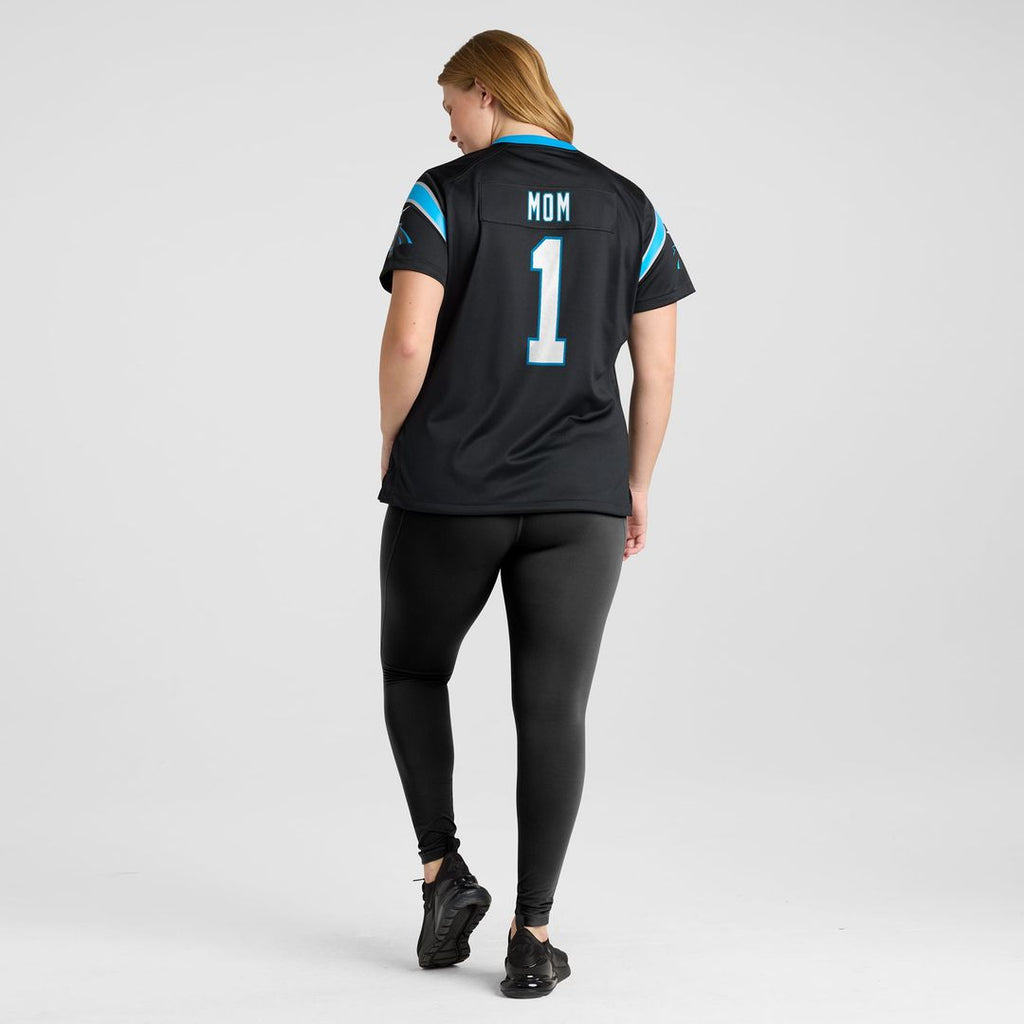 Number 1 Mom Carolina Panthers Women's Jersey - Black