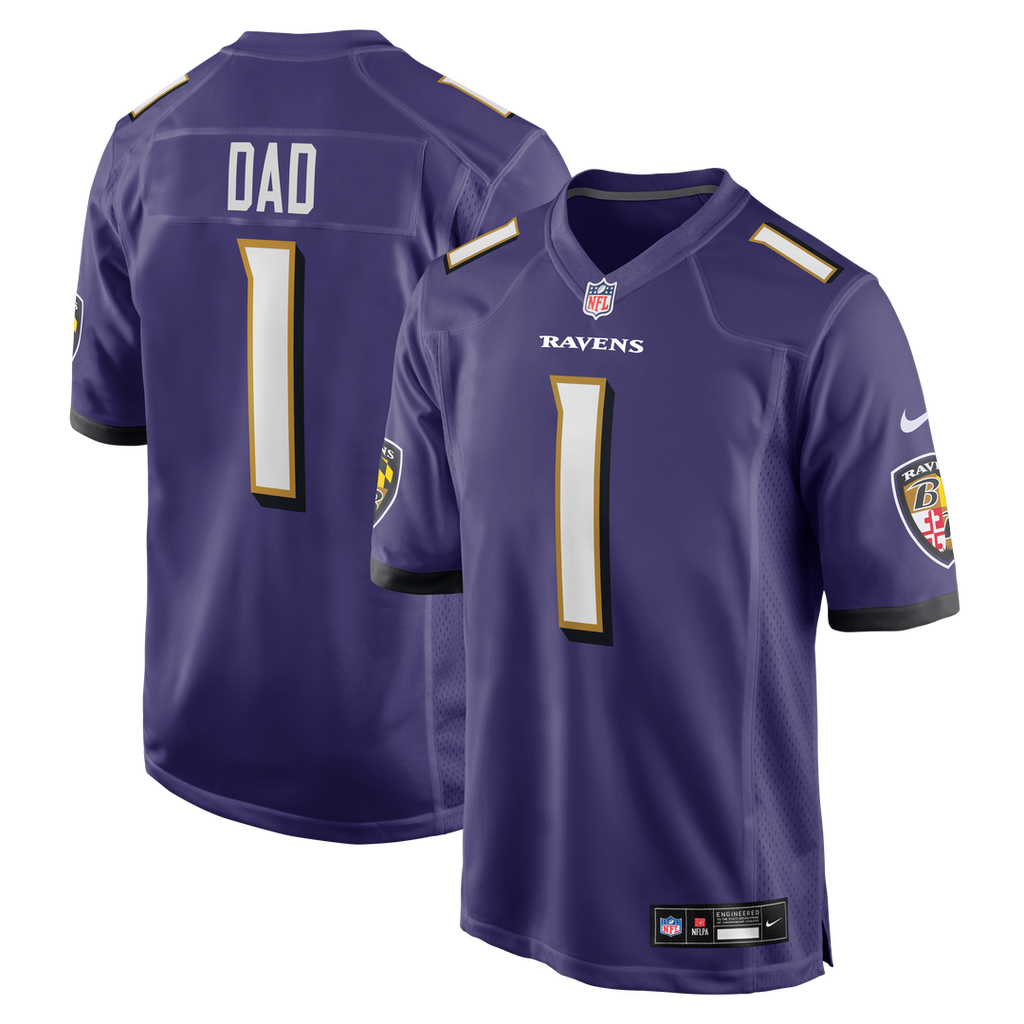 Number 1 Dad Baltimore Ravens Jersey - Purple