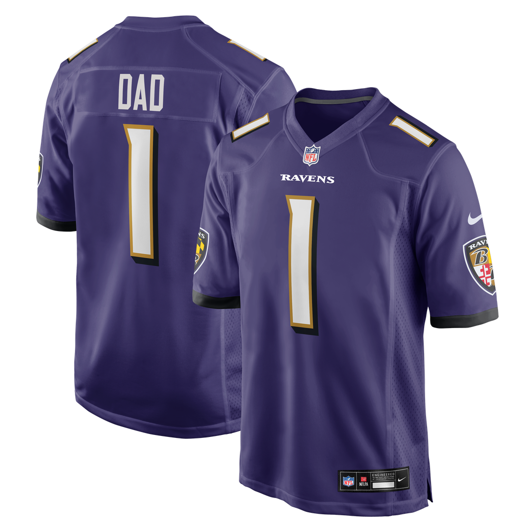 Number 1 Dad Baltimore Ravens Jersey - Purple