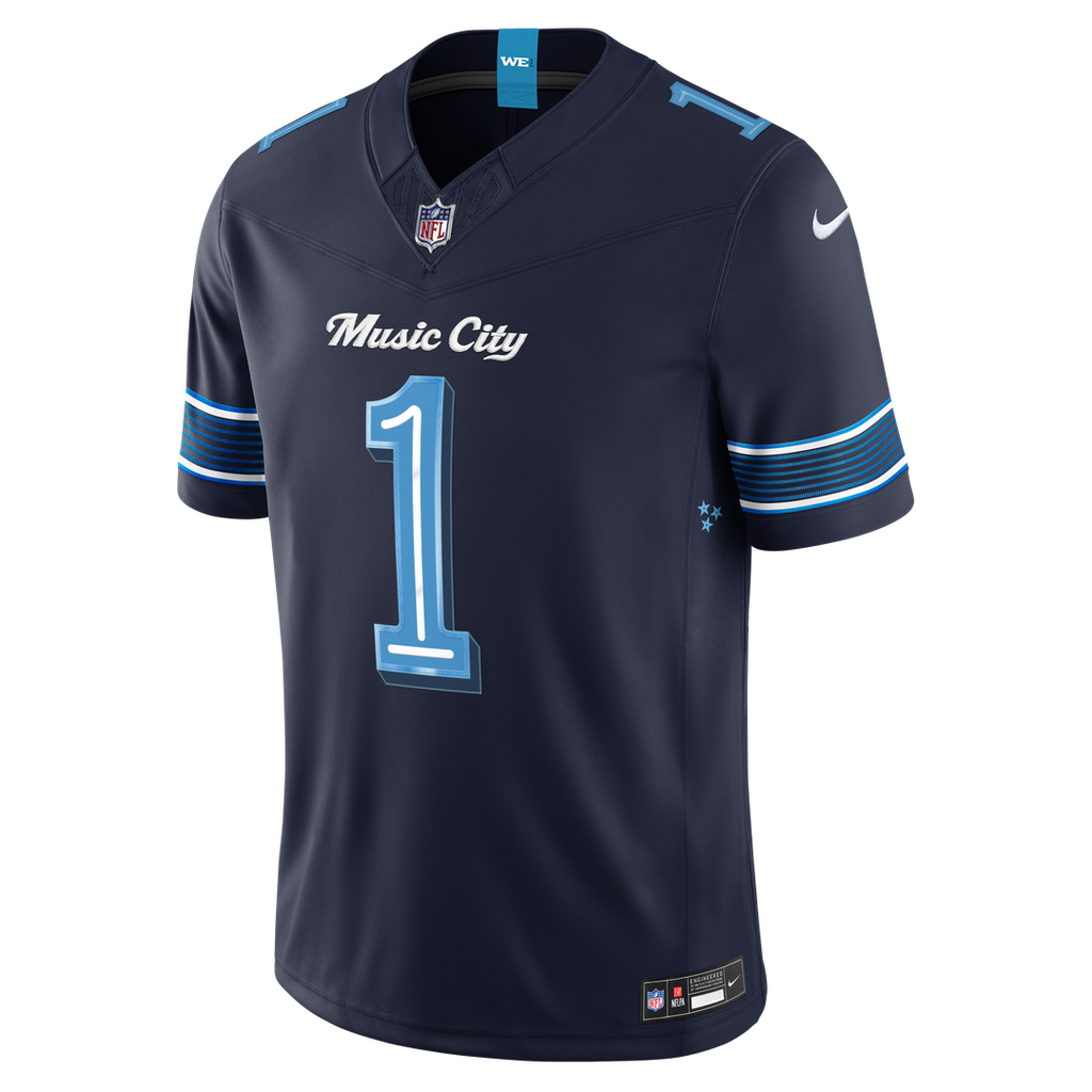 Cameron Ward Tennessee Titans 2026 Rivalries Collection Stitched Jersey - Navy