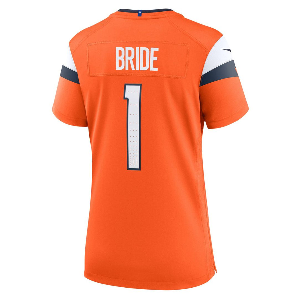Number 1 Bride Denver Broncos Women's Jersey - Orange