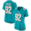 Zach Sieler Miami Dolphins Women's Jersey - Aqua