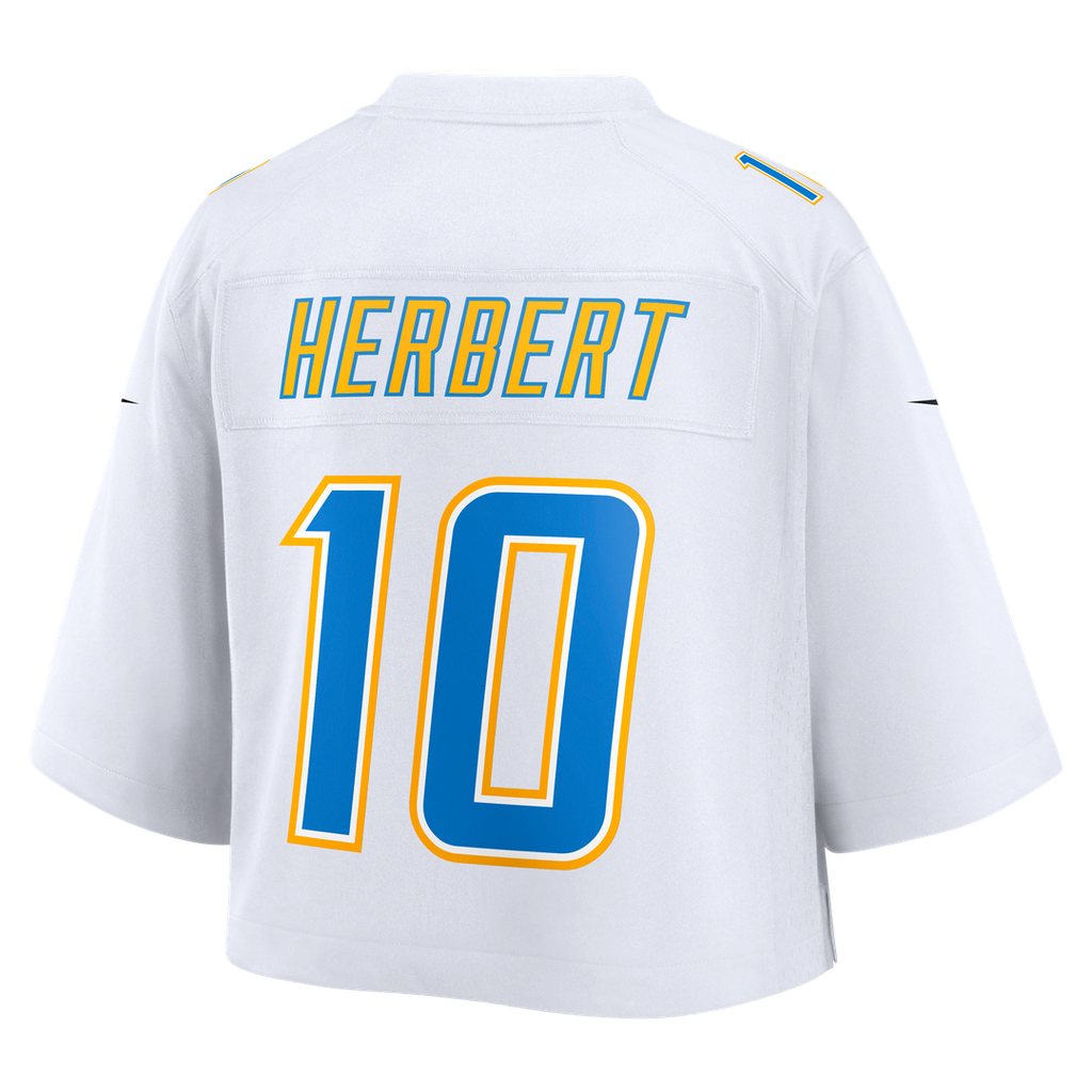 Justin Herbert Los Angeles Chargers Women's Cropped Fashion Jersey - White