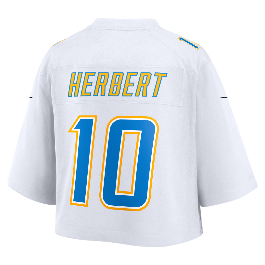 Justin Herbert Los Angeles Chargers Women's Cropped Fashion Jersey - White