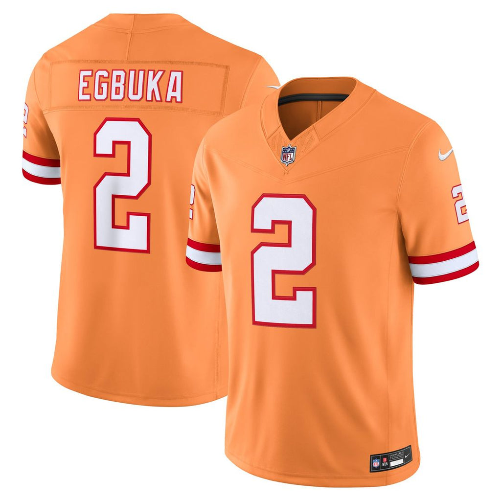 Emeka Egbuka Tampa Bay Buccaneers Alternate Stitched Jersey - Creamsicle