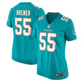 Aaron Brewer Miami Dolphins Women's Jersey - Aqua