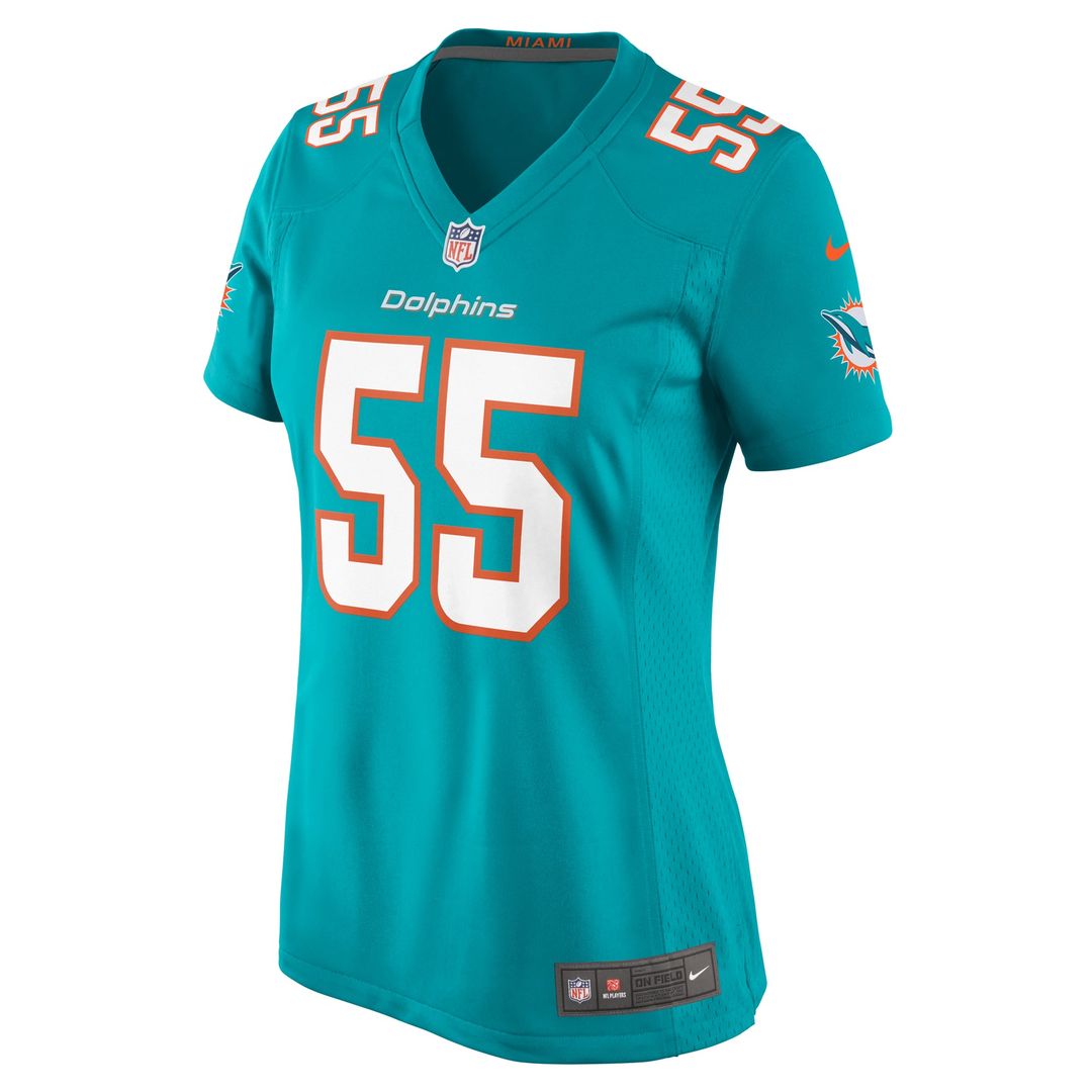 Aaron Brewer Miami Dolphins Women's Jersey - Aqua