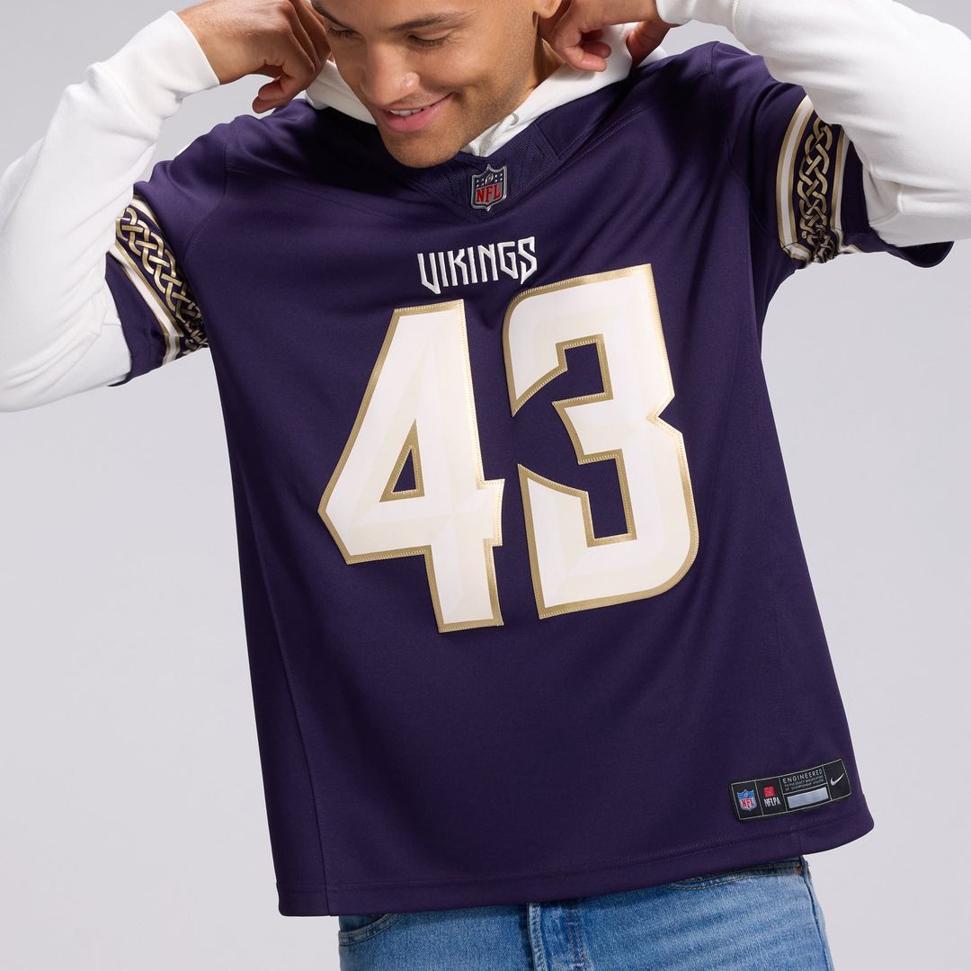 Andrew Van Ginkel Minnesota Vikings 2026 Rivalries Collection Stitched Jersey - Purple