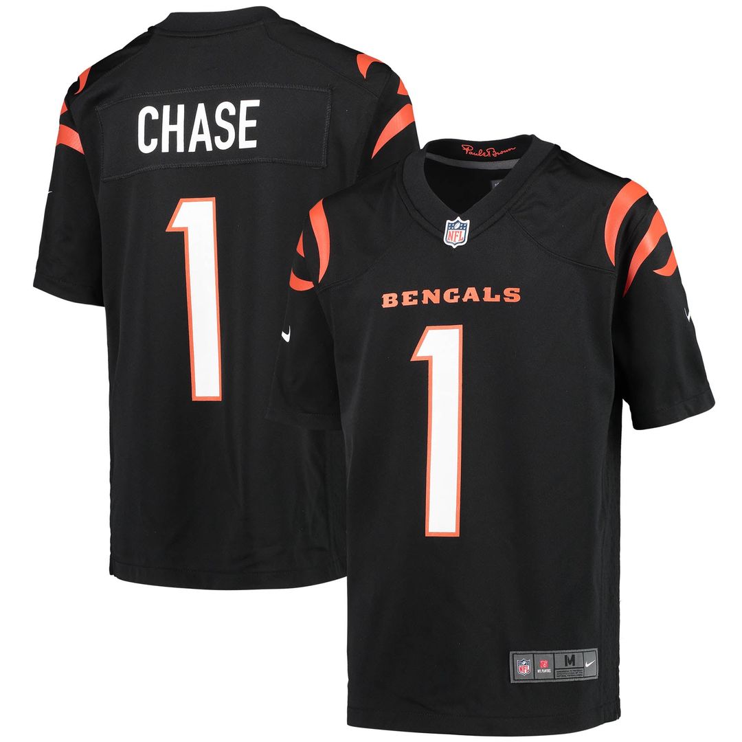 Ja'Marr Chase Cincinnati Bengals Youth Jersey - Black