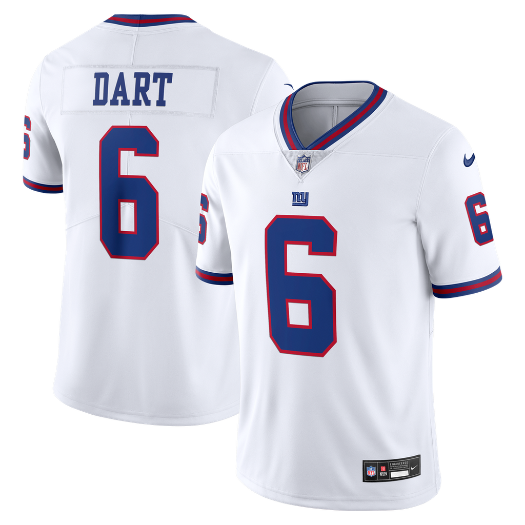 Jaxson Dart New York Giants Vintage White Stitched Jersey - White