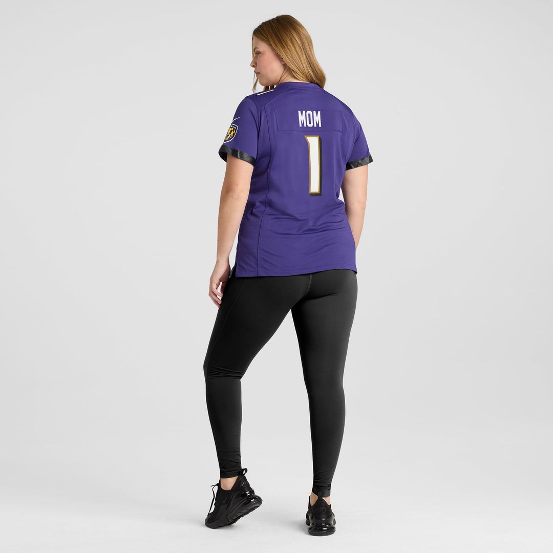 Number 1 Mom Baltimore Ravens Women's Jersey - Purple