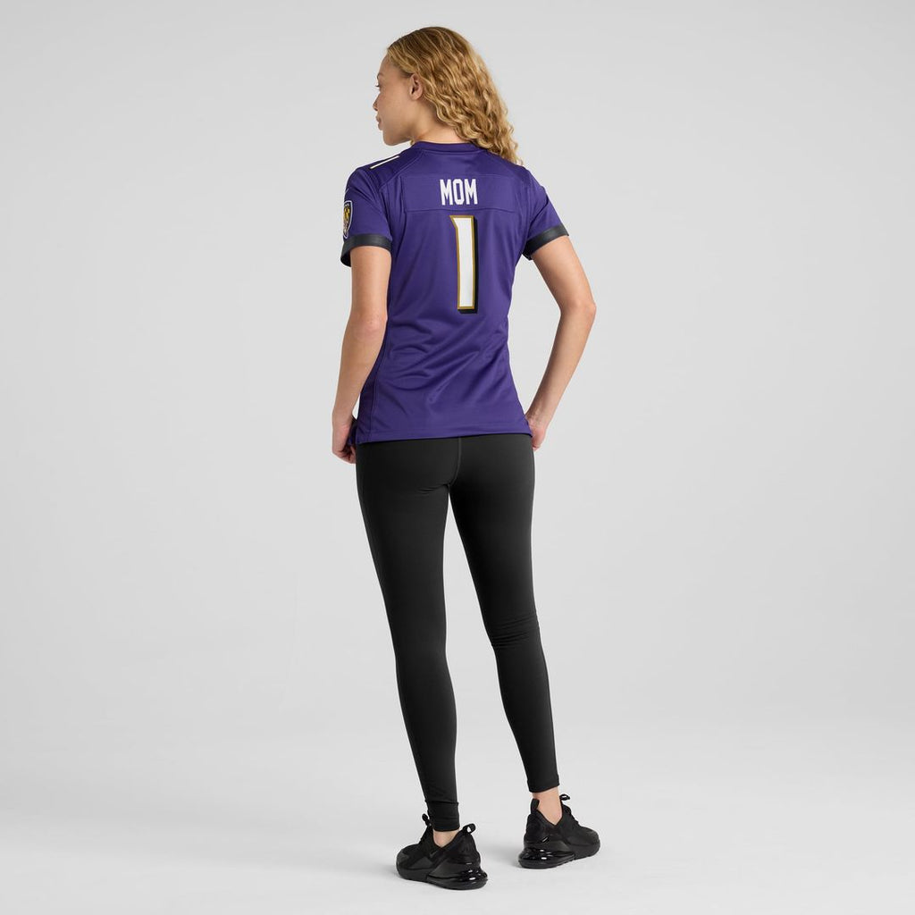 Number 1 Mom Baltimore Ravens Women's Jersey - Purple