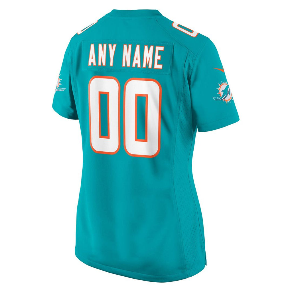 Miami Dolphins Women's Custom Jersey - Aqua