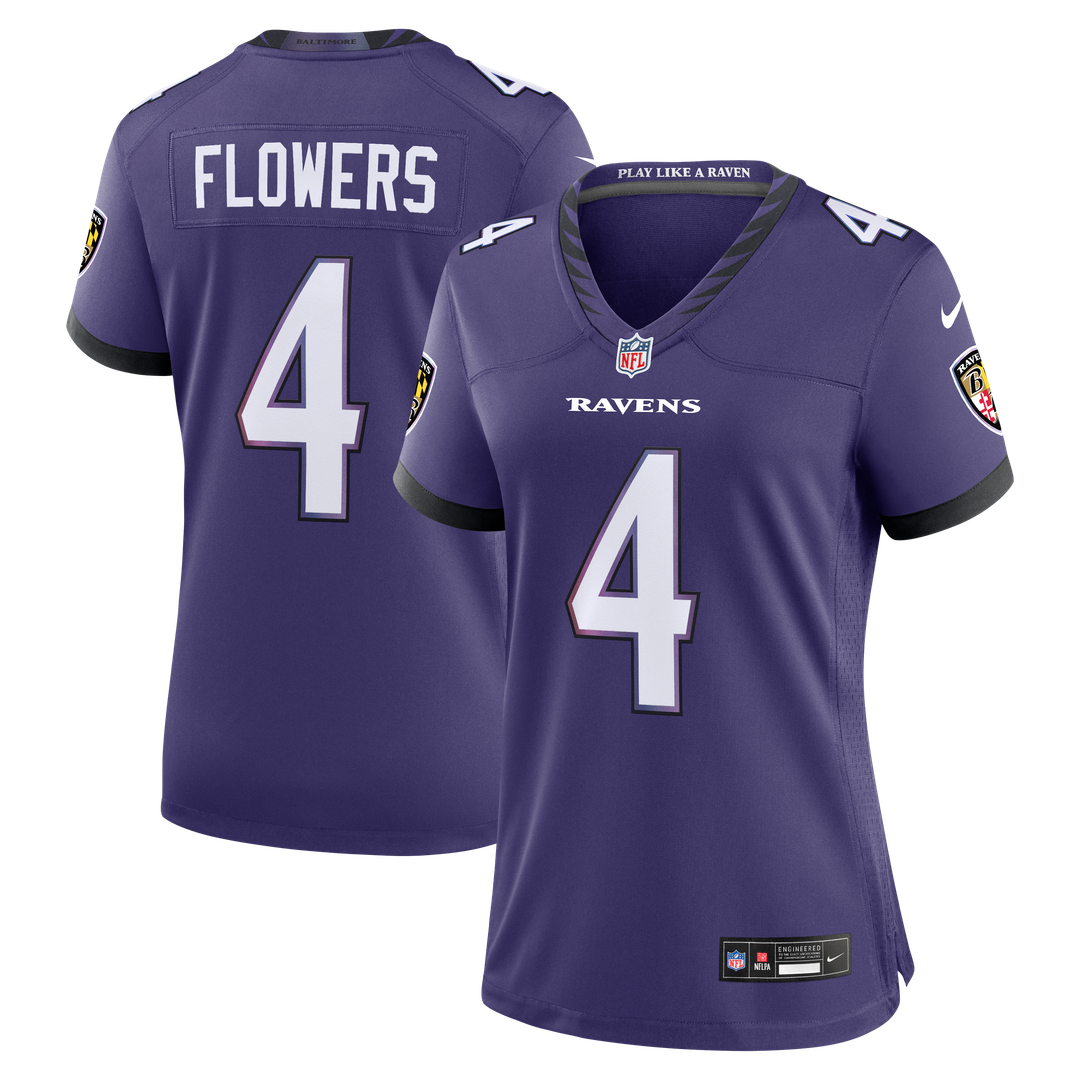 Zay Flowers Baltimore Ravens Women's Team Jersey - Purple