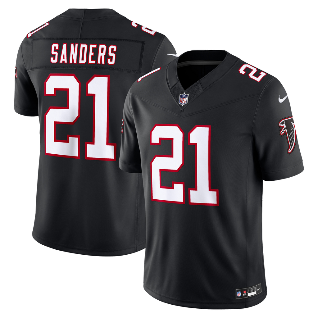 Deion Sanders Atlanta Falcons Alternate Throwback Stitched Retired Jersey - Black