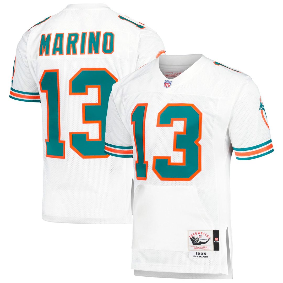 Dan Marino Miami Dolphins 1995 Authentic Throwback Retired Player Pocket Jersey - White