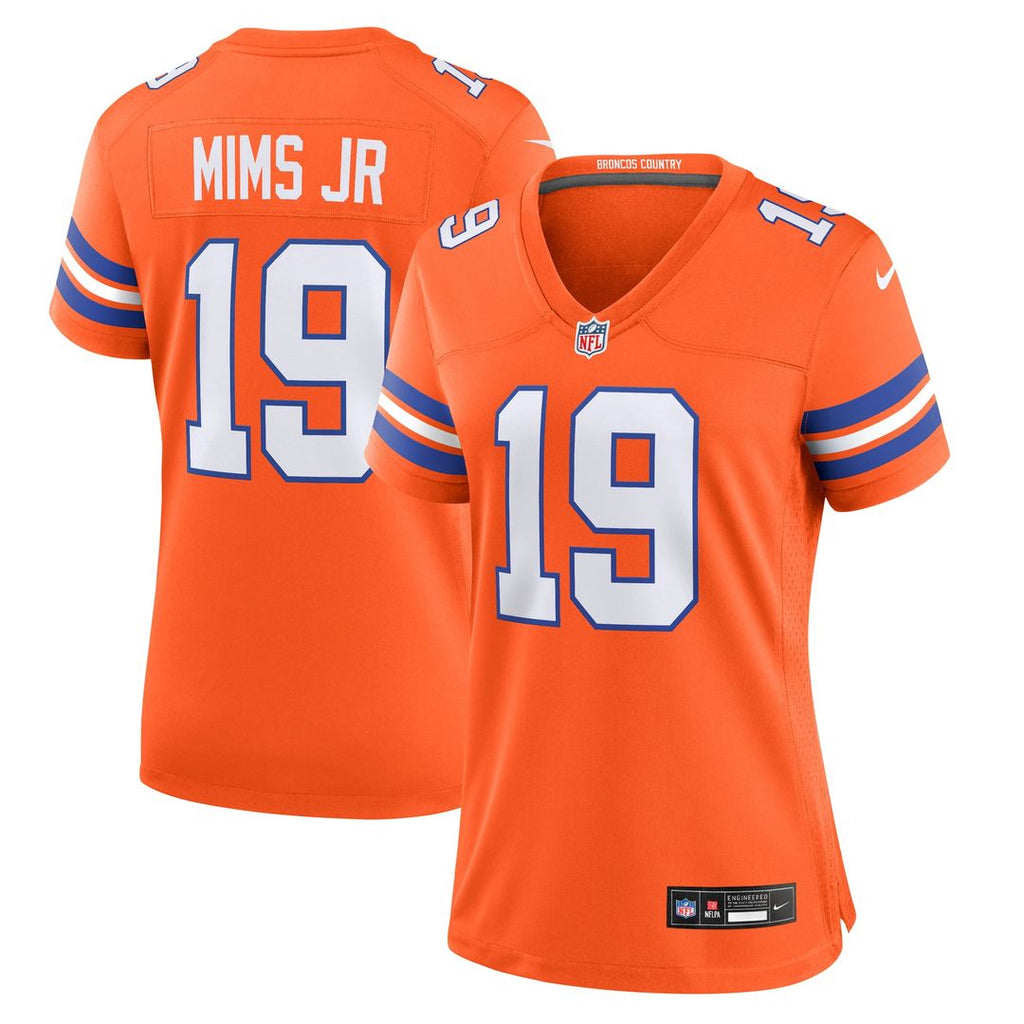 Marvin Mims Jr Denver Broncos Women's Mile High Collection 1977 Throwback Player Jersey - Orange