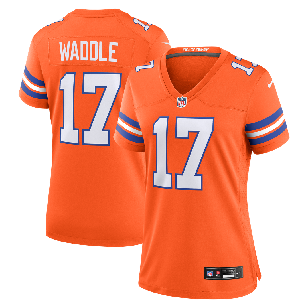 Jaylen Waddle Denver Broncos Women's Mile High Collection 1977 Throwback Jersey - Orange