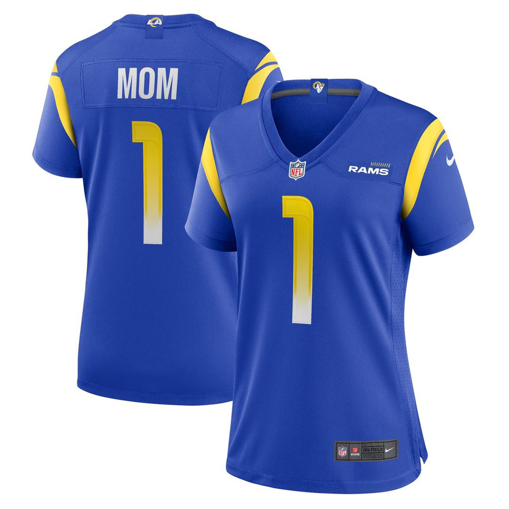 Number 1 Mom Los Angeles Rams Women's Jersey - Royal