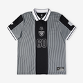 Las Vegas Raiders Youth Football x Football Collared Fan Top - Silver/Black