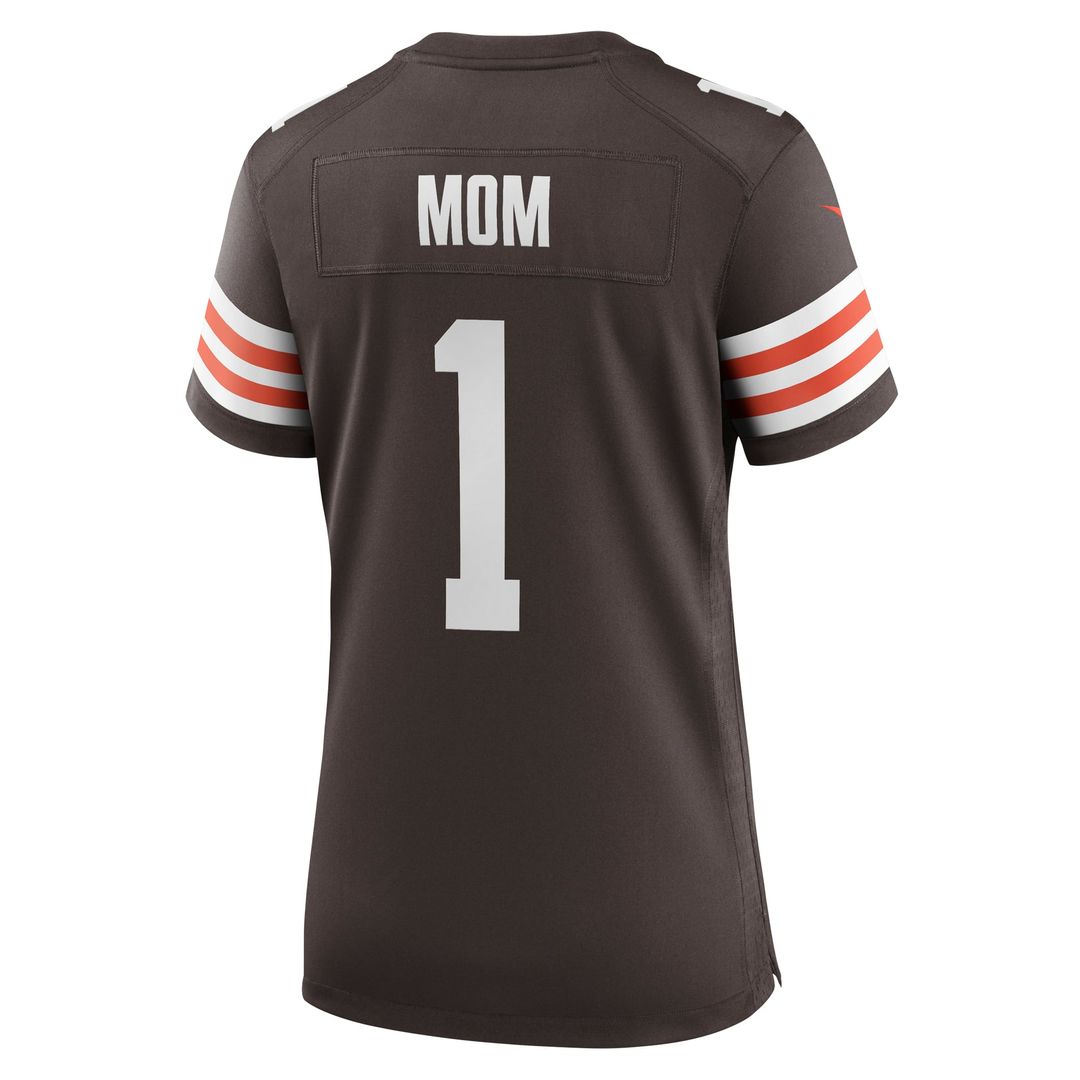 Number 1 Mom Cleveland Browns Women's Jersey - Brown