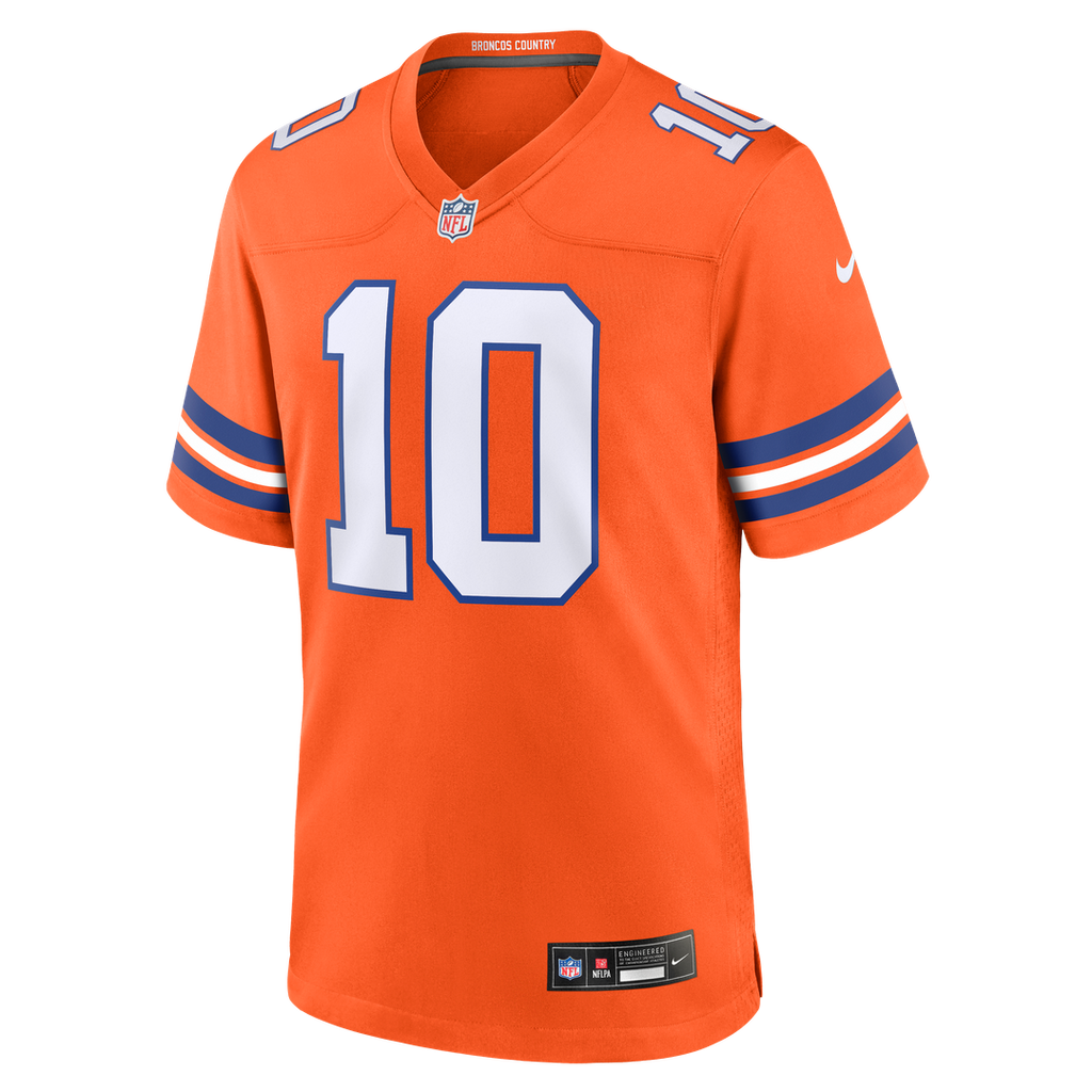 Bo Nix Denver Broncos Mile High Collection 1977 Throwback Player Jersey - Orange
