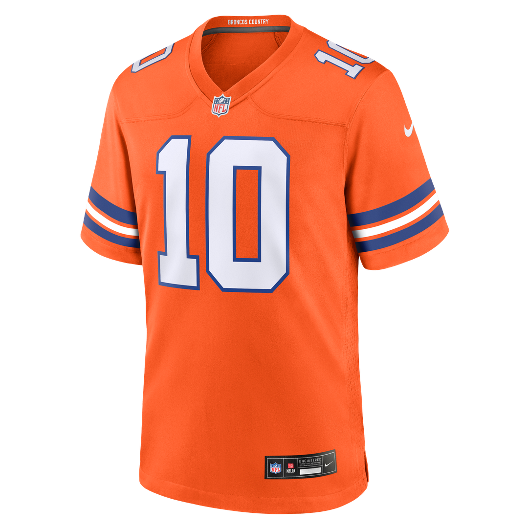 Bo Nix Denver Broncos Mile High Collection 1977 Throwback Player Jersey - Orange