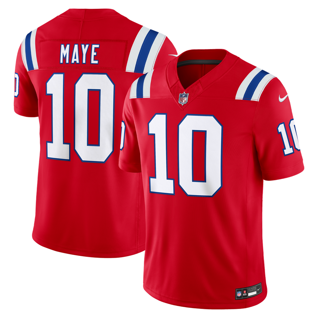 Drake Maye New England Patriots Stitched Jersey - White