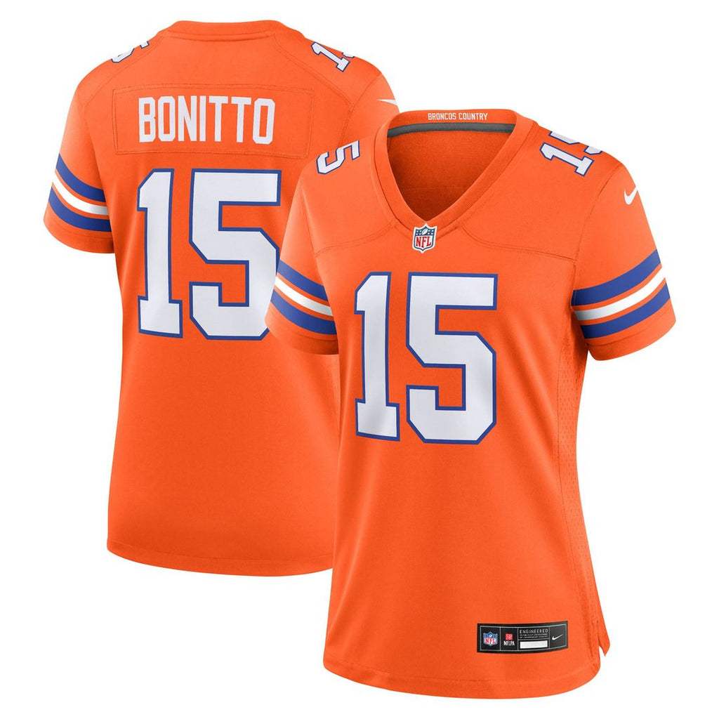 Nik Bonitto Denver Broncos Women's Alternate 2 Mile High Collection 1977 Throwback Jersey - Orange
