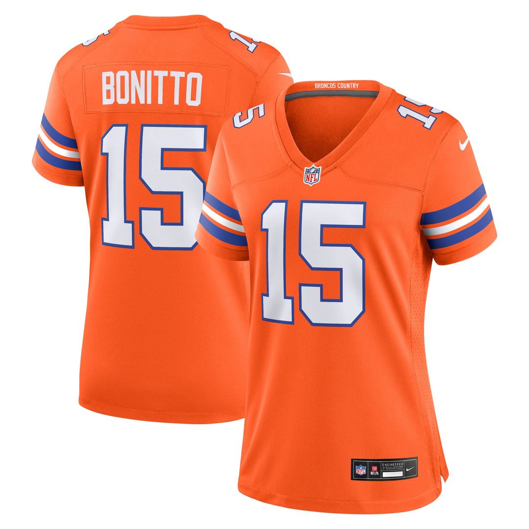 Nik Bonitto Denver Broncos Women's Alternate 2 Mile High Collection 1977 Throwback Jersey - Orange