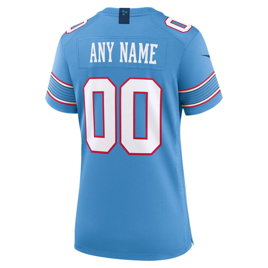Tennessee Titans Women's Game Custom Jersey - Light Blue