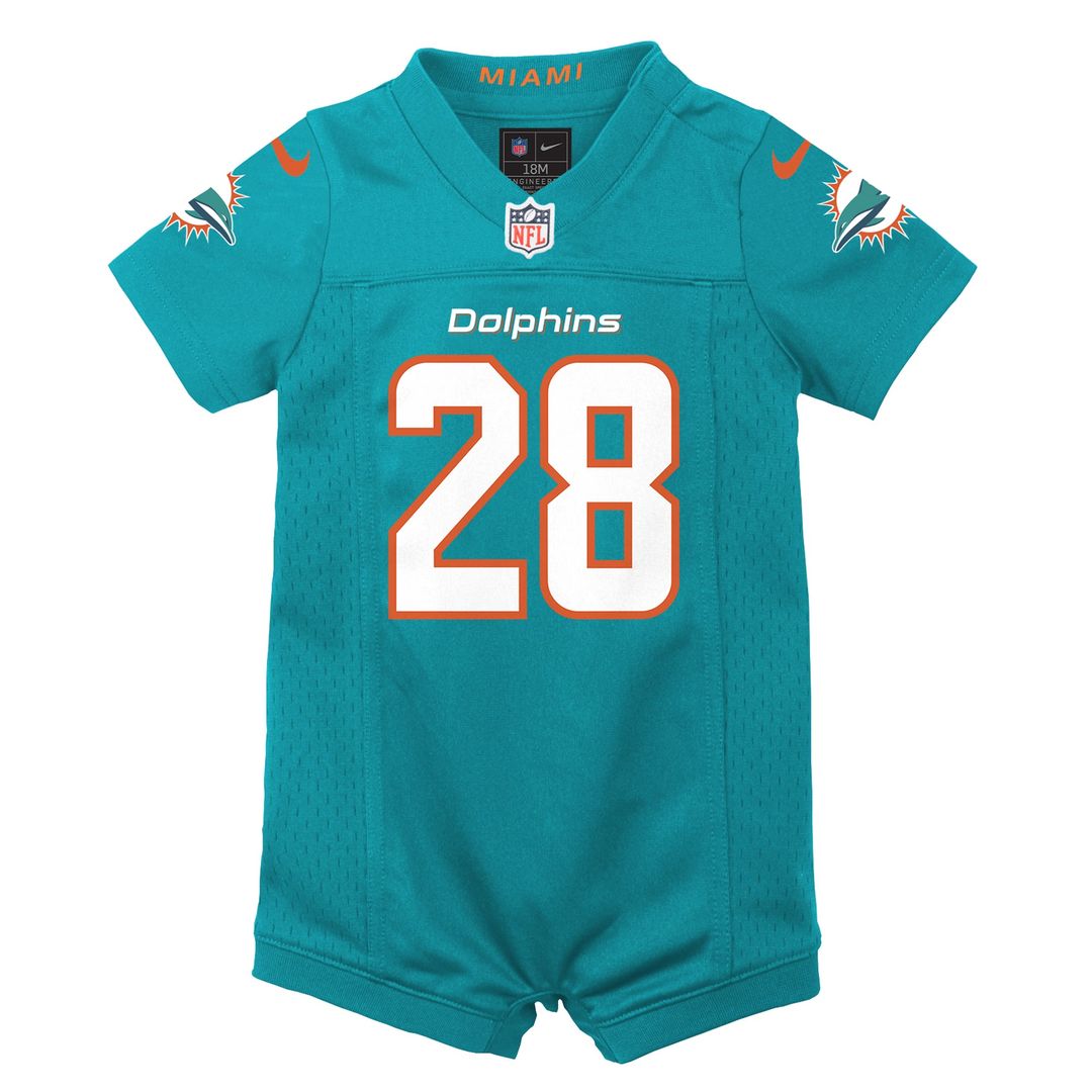 De’Von Achane Miami Dolphins Newborn Romper Jersey - Aqua